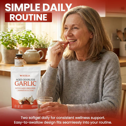 Resilia Odorless Aged Garlic Extract Softgels (60 Count)